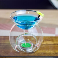 5 Pack of Perfume Scented Essential Oil Tealight Candle Burner Glass Lamp for Aromatherapy Spa Room Relax 14cm High thumbnail