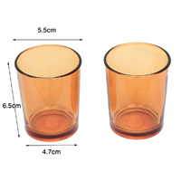 40 Pack Orange Glass Votive Tealight Candle Holders House Party Cenrepiece Xmas Wedding Decor Glass Candlestick Party Decorations Bridal Baby Shower E thumbnail