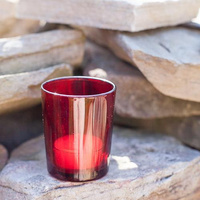 20 Pack Red Glass Votive Tealight Candle Holders House Party Cenrepiece Xmas Wedding Decor Glass Candlestick Party Decorations Bridal Valentines Event thumbnail
