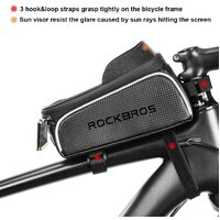 Top Tube Bike Bag With Phone Case Holder Plastic Cover for MTB Mountain Road Commuter Ebike Tourer or Scooter Rockbros thumbnail