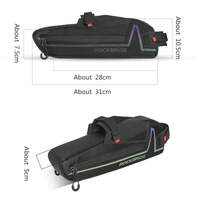Bike Top or Under Tube Bag Reflective Material Road MTB Mountain Commuter Hybrid Ebike Tourer Scooter Escooter Bag BLACK Rockbros thumbnail