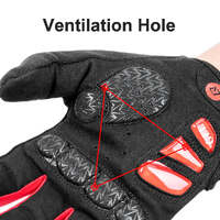 Full Finger MTB Gloves Large Size for Mountain Road Bike Breathable Red Rockbros Unisex Device Friendly Finger Material Anti Slip thumbnail