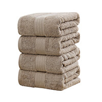 Linenland 4 Piece Cotton Bath Towels Set - Sandstone thumbnail