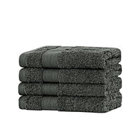 Linenland Bath Towel Set - 4 Piece Cotton Washcloths - Charcoal thumbnail