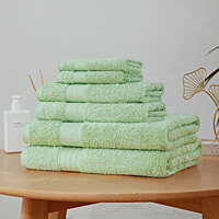 Luxury 6 Piece Soft and Absorbent Cotton Bath Towel Set - Sage Green thumbnail
