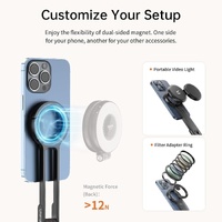 ULANZI MA30 Magnetic Phone Tripod Stand for iPhone - Aluminium Maglock Smartphone Mini Tripod Pocket Cell Phone Stand Dual-Sided Magnet Quick Mount Co thumbnail