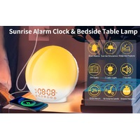 Sunrise Alarm Clock Wake Up Light 7 Sounds, Dual Alarms, Snooze, FM Radio thumbnail