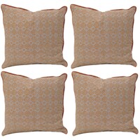 Pack of 4 Azuk Orange & Grey Cushion Covers 50cm x 50cm thumbnail