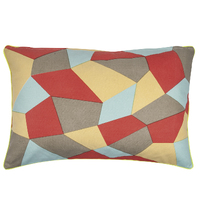 Pack of 4 Geo Beige Geometric Design 40x60cm Rectangle Cushion Covers thumbnail
