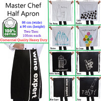 100% Cotton Master Chef Half Apron Heavy Duty Wine Expert thumbnail