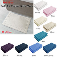 800GSM Set of 2 Cotton Bath Mat Sea thumbnail