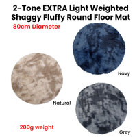 2-Toned Extra Light Weighted Shaggy Fluffy Floor Mat Grey thumbnail