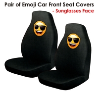 Pair of Emoji Car Front Seat Covers Sunglasses Faces thumbnail