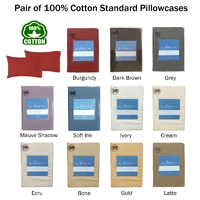 Pair of Cotton Standard Pillowcases 375TC Latte thumbnail