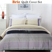 Brie Lilac Grey Quilt Cover Set QUEEN thumbnail