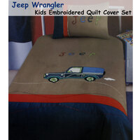 Jeep Wrangler Embroidered Quilt Cover Set Single thumbnail