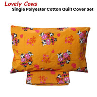 Lovely Cows Polyester Cotton Quilt Cover Set Single thumbnail