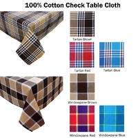Check Table Cloth Tartan Brown 180 x 180 cm thumbnail
