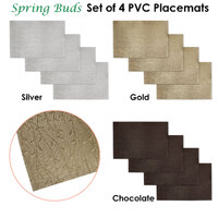 Choice Set of 4 PVC Table Placemats Spring Buds Chocolate thumbnail