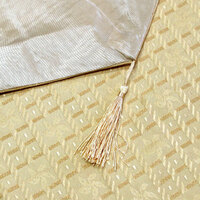 Faux Silk Jacquard Table Runner Gold 32 x 120 cm thumbnail