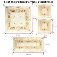 Set of 4 Embroidered Daisy Table Decorative Set thumbnail