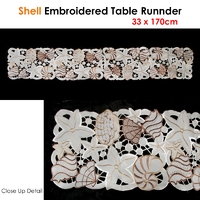 Shell Embroidered Table Runner 33 x 170cm thumbnail