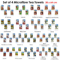 Set of 4 Microfibre Printed Tea Towels Coffee at Home thumbnail