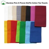 Random Pick Set of 6 100% Cotton Waffle Tea Towels - 50 x 70 cm thumbnail