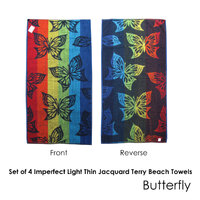 Set of 4 Imperfect Jacquard Terry Beach Towels Butterfly thumbnail