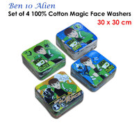 Set of 4 Ben 10 Alien Magic 100% Cotton Face Washers thumbnail