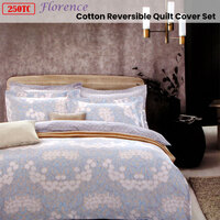 250TC Florence Cotton Reversible Quilt Cover Set Queen thumbnail