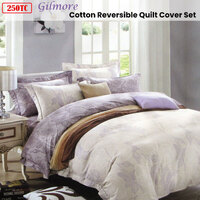 250TC Gilmore Cotton Reversible Quilt Cover Set Queen thumbnail