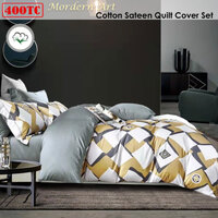 400TC Cotton Sateen Quilt Cover Set Modern Art King thumbnail