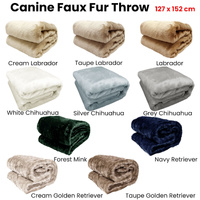 Canine Faux Fur Throw Rug 127 x 152 cm White Chihuahua thumbnail