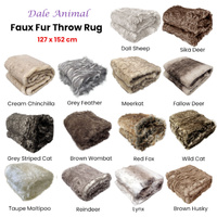 Dale Animal Faux Fur Throw Rug 127 x 152 cm Wild Cat thumbnail