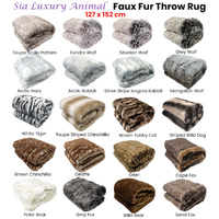 Sia Luxury Range Faux Fur Throw Rug 127 x 152 cm Giraffe thumbnail