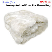 Radisson Snow Fox Luxury Animal Faux Fur Throw Rug 127 x 152 cm thumbnail