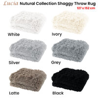 Lucia Nutural Collection Shaggy Throw Rug 127 x 152cm Grey thumbnail