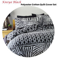 Homeport Kenya Black Printed Geometric Quilt Cover Set Double thumbnail