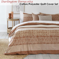 Bambury Darlington Terracotta Cotton Polyester Quilt Cover Set Queen thumbnail