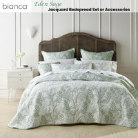Bianca Eden Sage Jacquard Bedspread Set Super King thumbnail