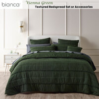 Bianca Vienna Green Textured Bedspread Set Double thumbnail