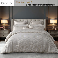 Bianca Firenze Pearl 6 Pcs Jacquard Geometric Comforter Set Super King thumbnail