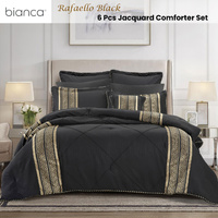 Bianca Raffaello Black 6 Pcs Jacquard Comforter Set Super King thumbnail
