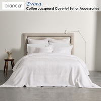 Bianca Evora White Cotton Jacquard Coverlet Set Queen/King thumbnail