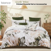 Bianca Giselle White Polyester Printed Floral Coverlet Set Super King thumbnail