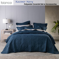 Bianca Kazimir Navy Polyester Coverlet Set Super King thumbnail