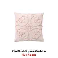 Bianca Ella Blush Square Filled Cushion 43 x 43cm thumbnail