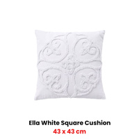Bianca Ella White Square Filled Cushion 43 x 43cm thumbnail