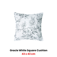 Bianca Gracie White Square Filled Cushion 43 x 43cm thumbnail